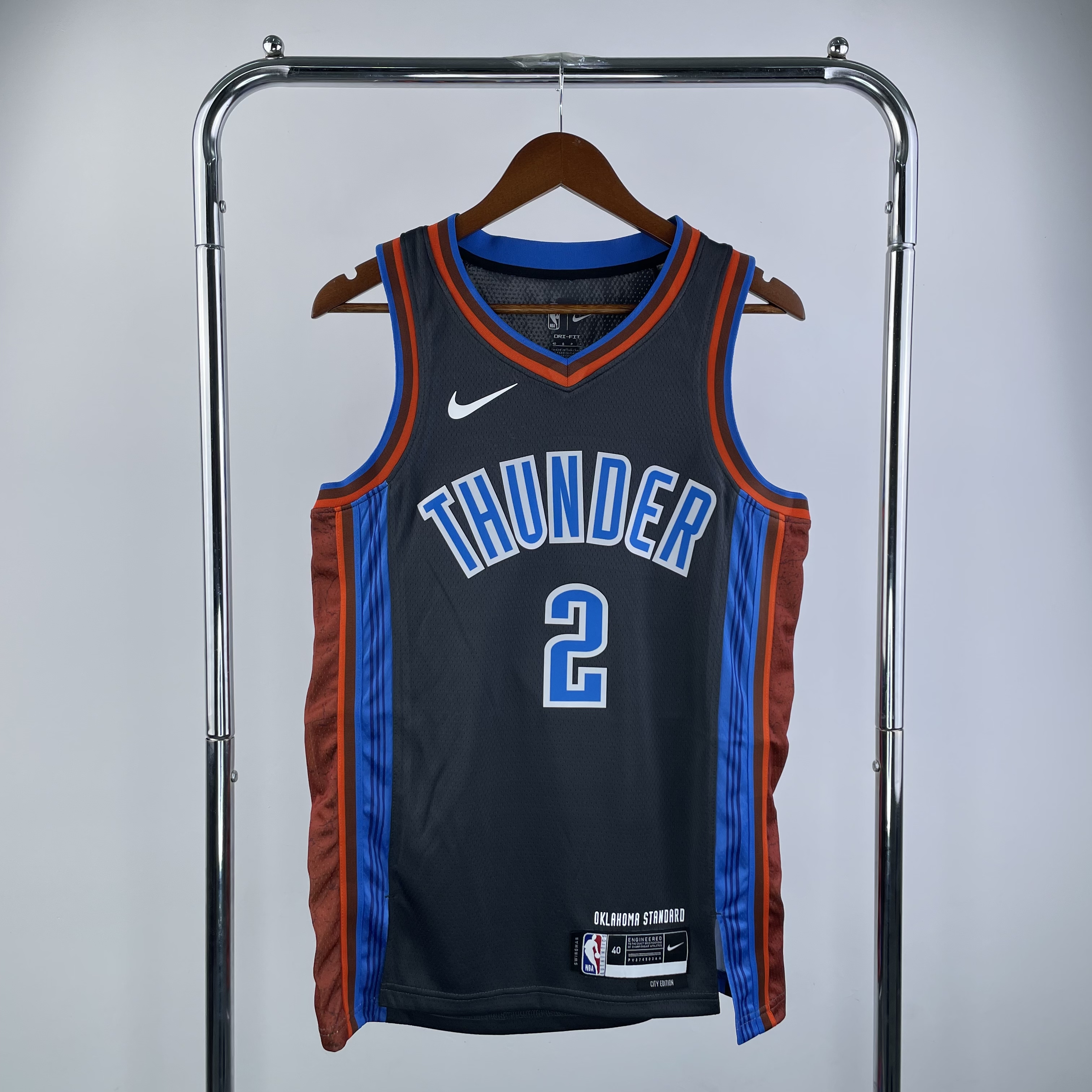 Men Oklahoma City Thunder #2 Shai Gilgeous-Alexander Black City Edition Season Nike 2023 NBA Jersey